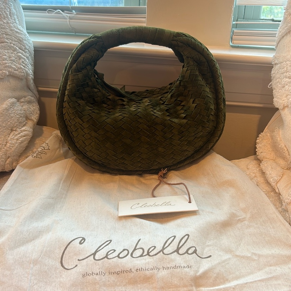 NWT Cleaobella Green Suede Santiago Mini Hobo Bag